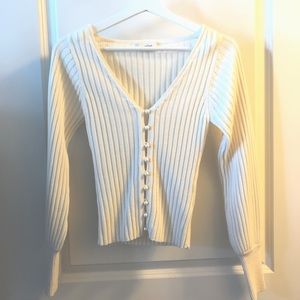 Wilfred pearl button blouse cardi top